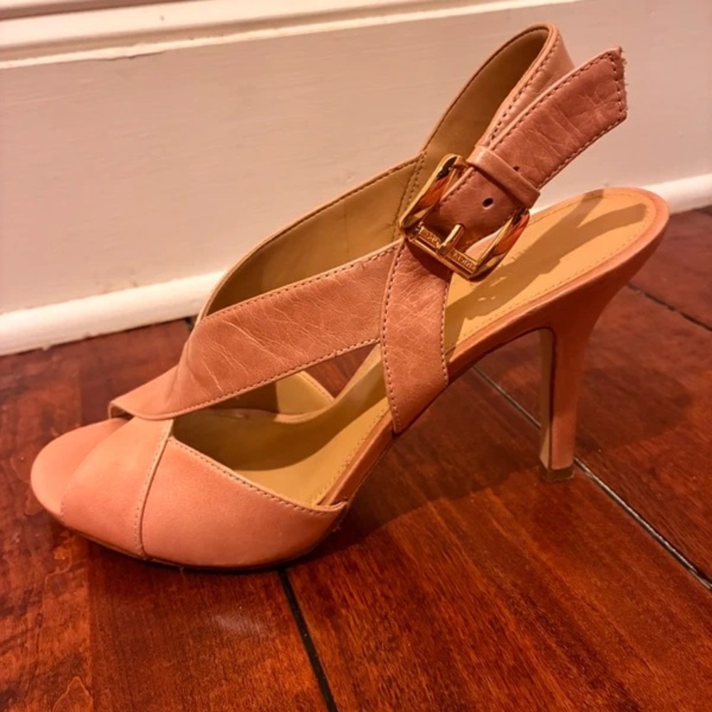 Chic Pink Cross-Strap Heels